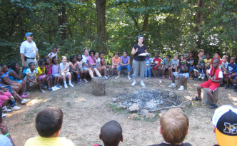 Sherwood Forest Camp - morning announcments